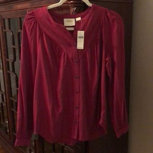 Maeve. Anthropologie burgundy top. size S. Rayon